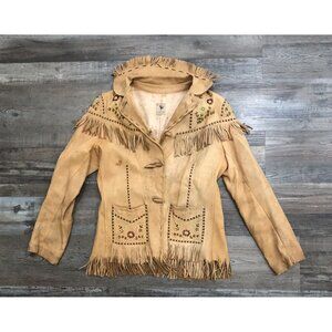 Vtg 30s/40's Nez Perce Hand Krafted Fireside Native American Buckskin Womens Jac